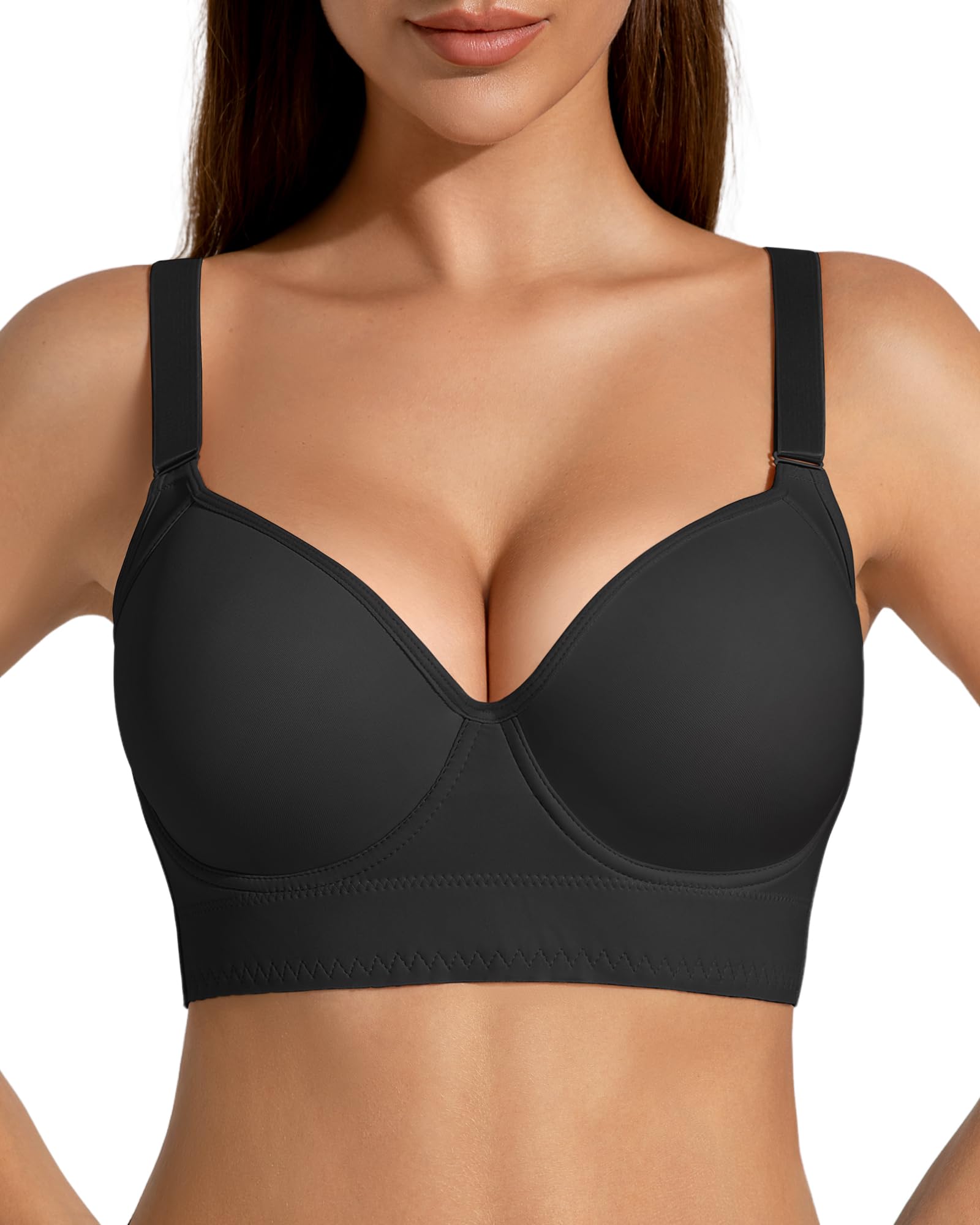 QDN Supportive Push Up Strapless Bra Black Size 42C