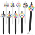 Epakh 24 Pcs Cancer Awareness Ribbon Ballpoint Pens Black Ink White Black