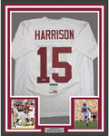 Framed Autographed/Signed Ronnie Harrison 35x39 Alabama White College Football Jersey PSA/DNA COA