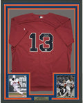 Framed Autographed/Signed Carl Crawford 35x39 Boston Red Baseball Jersey JSA COA Holo Only