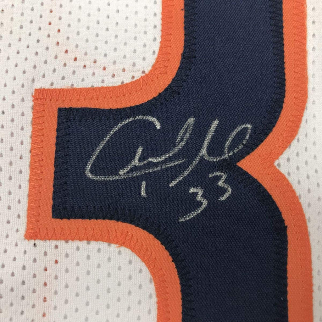 Autographed/Signed Charles Tillman Peanut Chicago White Football Jersey JSA COA