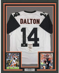 Framed Autographed/Signed Andy Dalton 35x39 Cincinnati Color Rush Football Jersey JSA COA