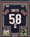 Framed Autographed/Signed Roquan Smith 35x39 Chicago Blue Football Jersey JSA COA