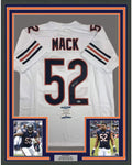 Framed Autographed/Signed Khalil Mack 35x39 Chicago White Football Jersey Beckett BAS COA