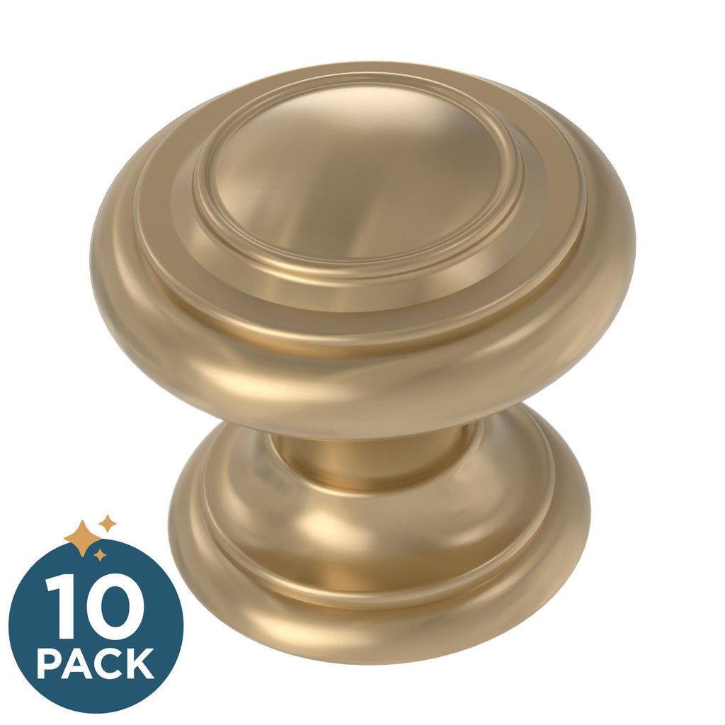 Franklin Brass Matte Black Cabinet Knobs 1-1/8" Round 10-Pack Simple Double Ring