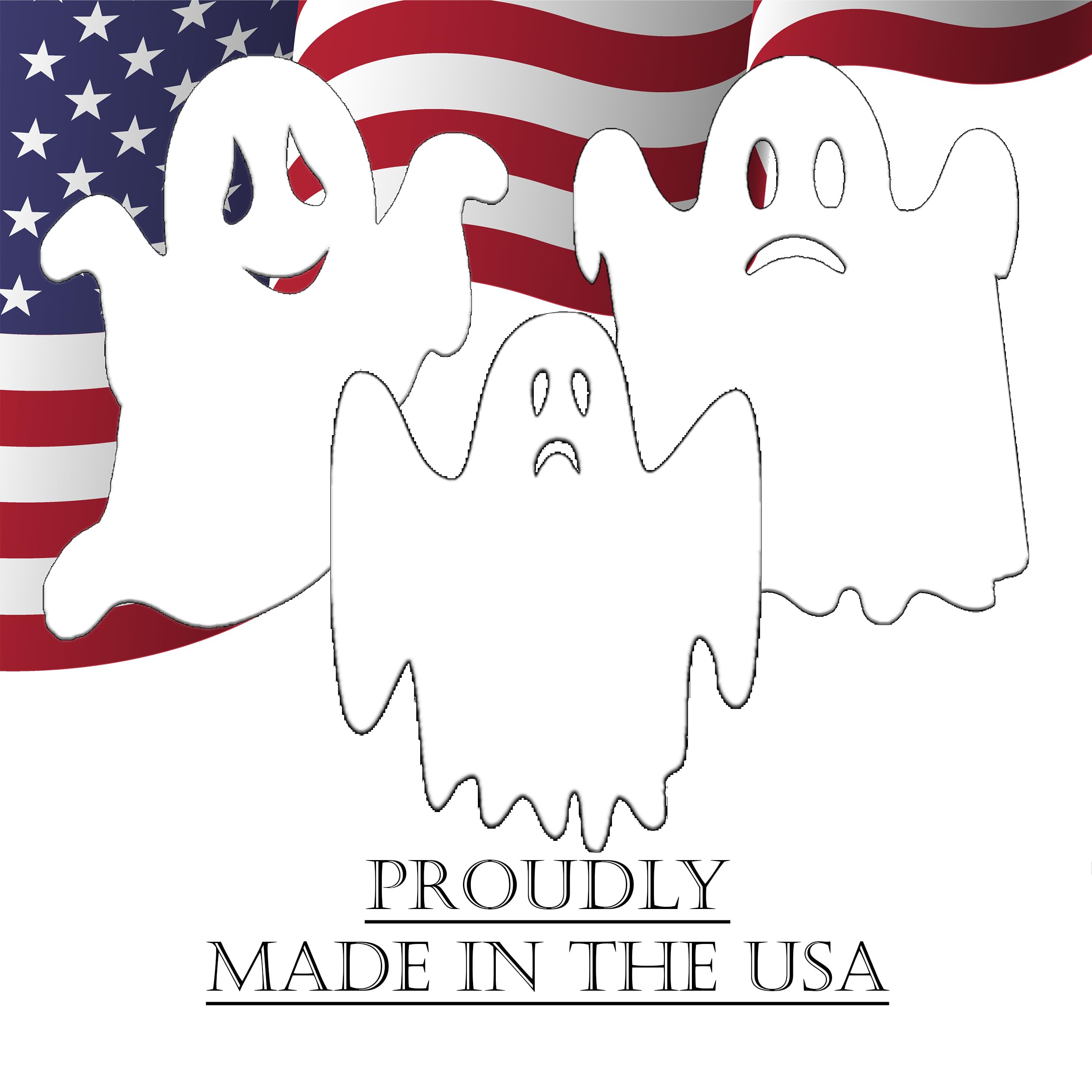 Rogue River Tactical Large Ghost Halloween Yard Sign Outdoor 15x12 Inch 3 Pack