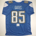 Autographed/Signed Antonio Gates Los Angeles LA Powder Blue Football Jersey Beckett BAS COA