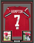 Framed Autographed/Signed Rodney Hampton 35x39 Georgia Red College Football Jersey PSA/DNA COA