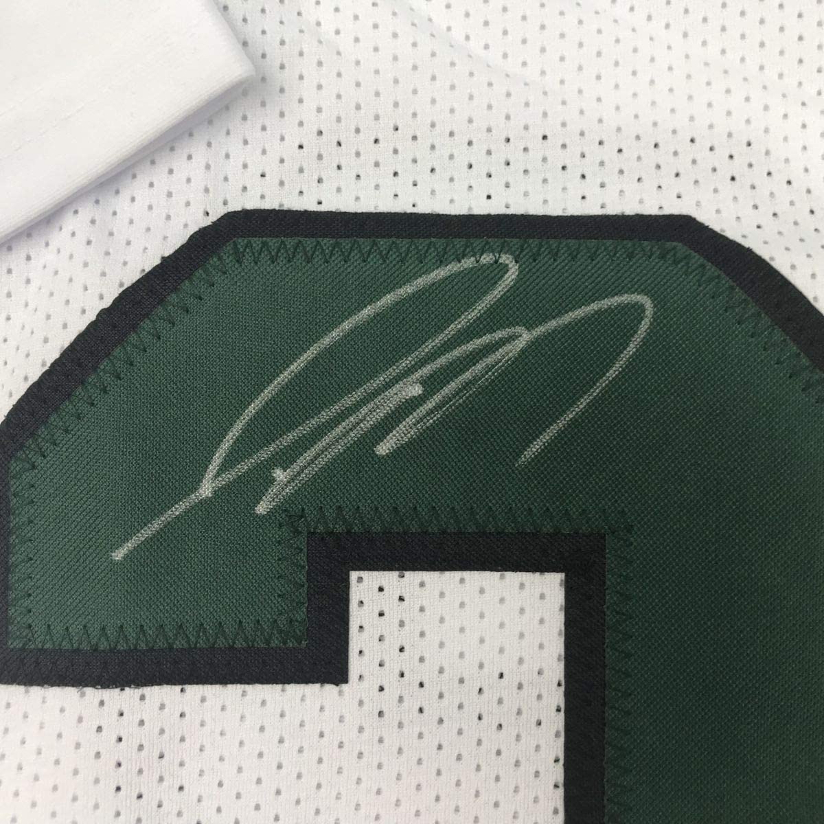 Framed Autographed/Signed Jamal Adams 35x39 New York White Football Jersey JSA COA