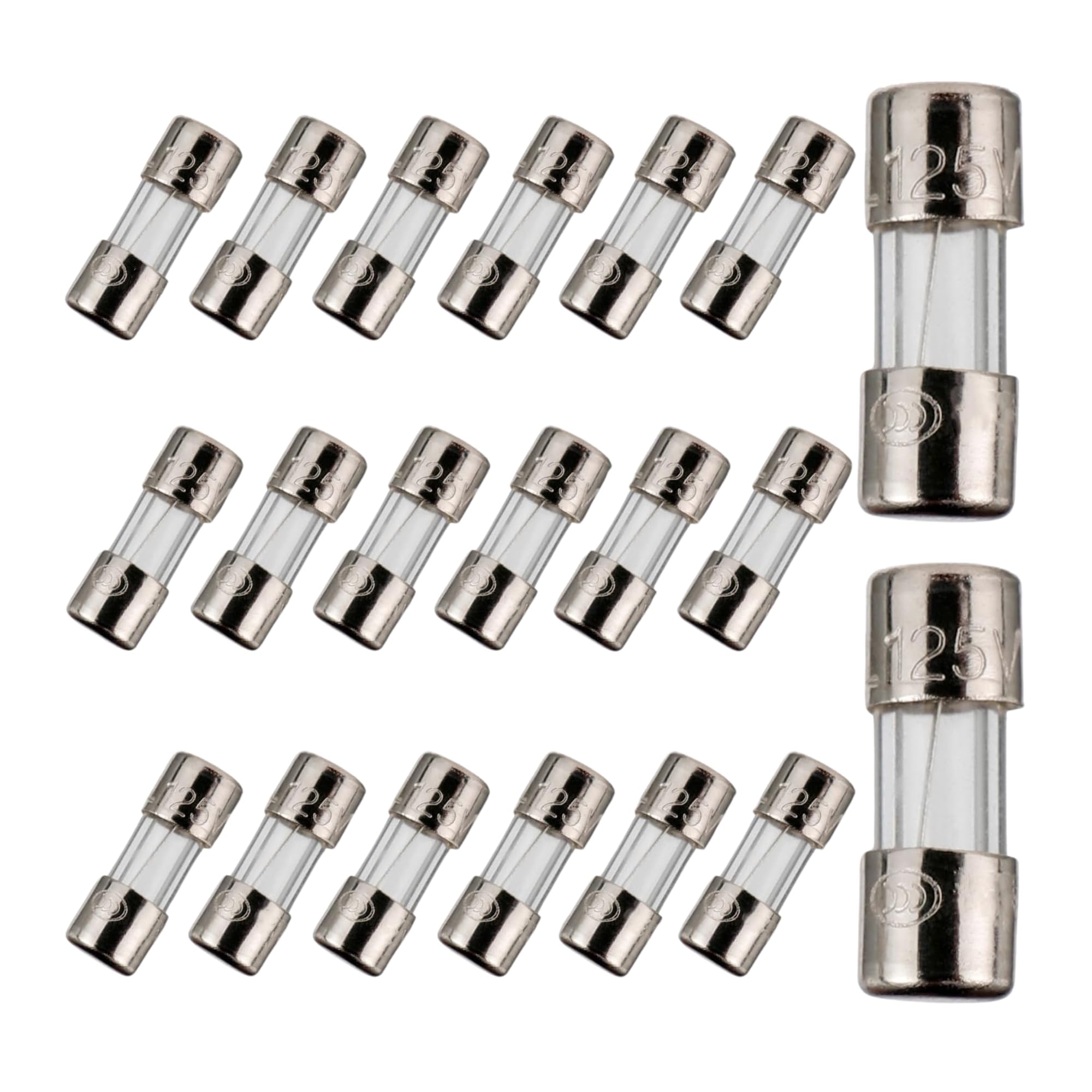 TWI Fuses Mini Christmas Light Strings Replacement Glass Fuses 3A 110V 125V 20pc