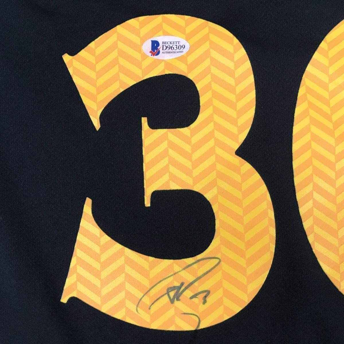 Framed Autographed/Signed Stephen Steph Curry 35x39 Golden State Black Basketball Jersey Beckett BAS COA