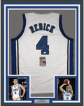 Framed Autographed/Signed JJ J.J. Redick 35x39 Duke White College Basketball Jersey JSA COA