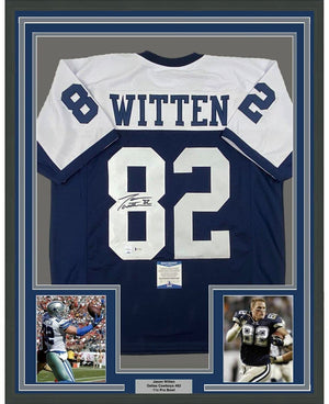 Framed Autographed/Signed Jason Witten 35x39 Dallas Thanksgiving Day Football Jersey Beckett BAS COA