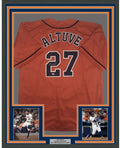 Framed Autographed/Signed Jose Altuve 35x39 Houston Orange Baseball Jersey GTSM COA Holo Only