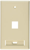 Leviton QuickPort Wallplate with ID Window Single Gang 1-Port Light Almond