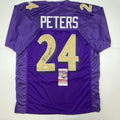 Autographed/Signed Marcus Peters Baltimore Color Rush Football Jersey JSA COA