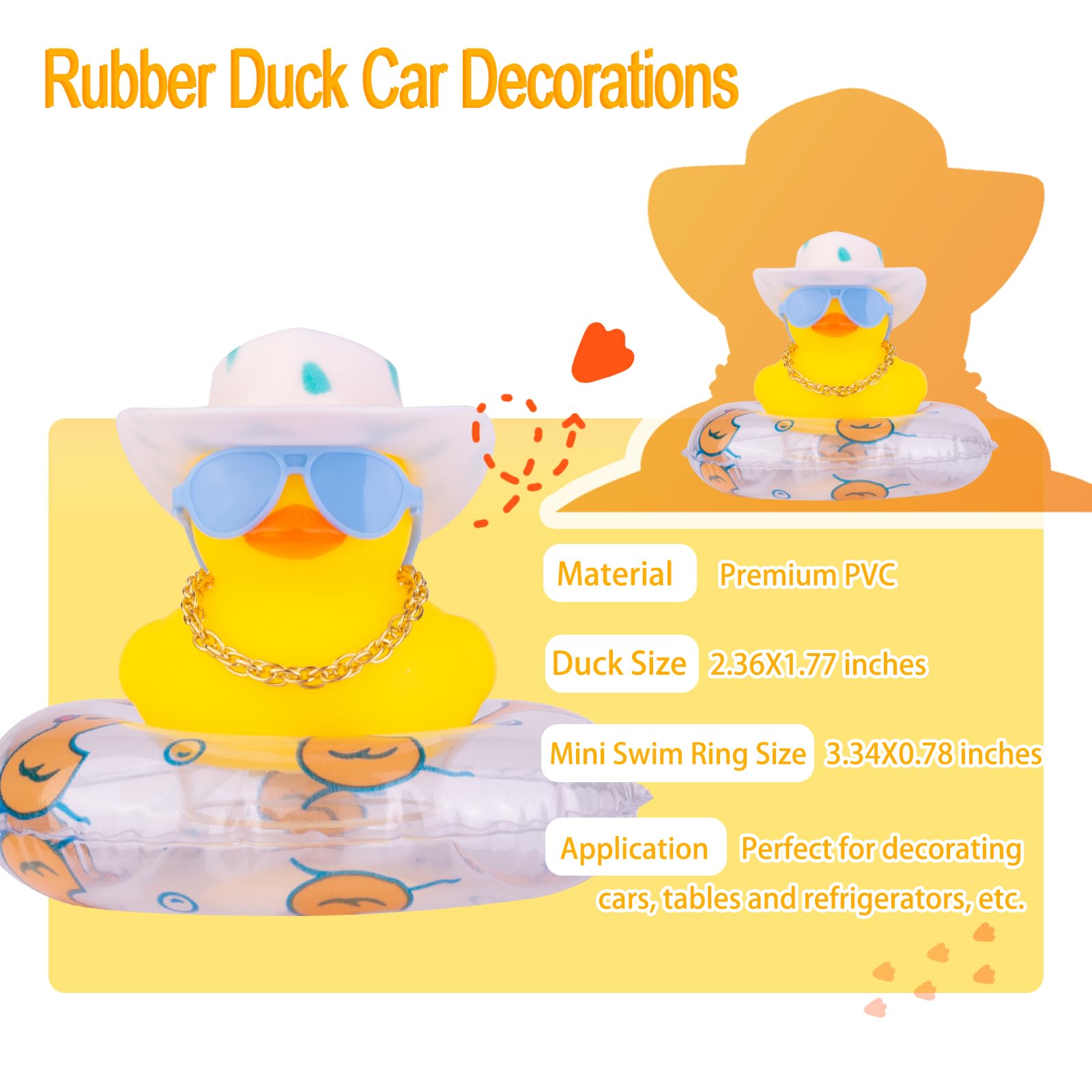 MuMyer Yellow Duck Dashboard Decoration Rubber Car Ornament Small N21