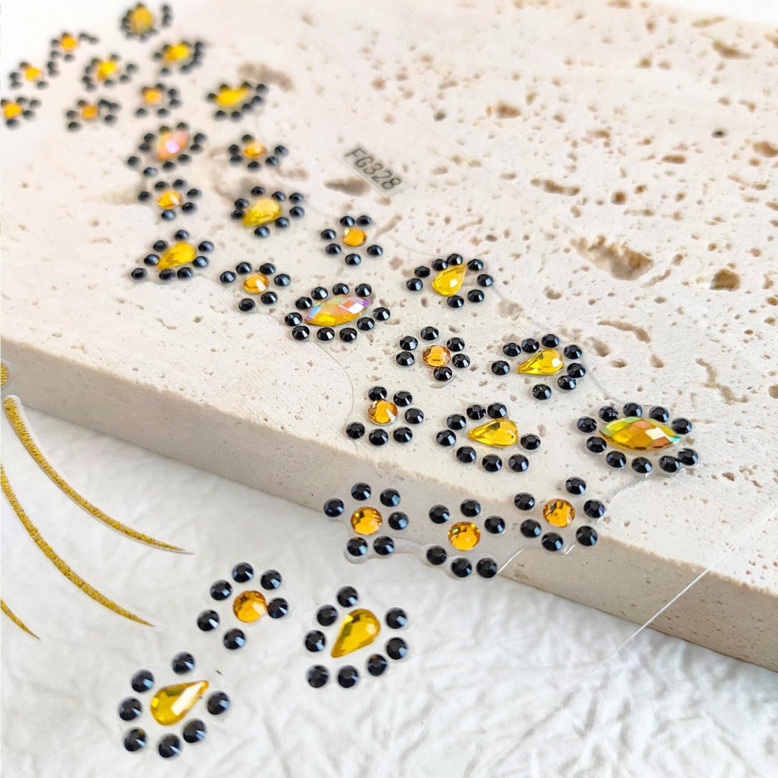 eyigylyo Cat Face Gems Black Cat Temporary Tattoo Halloween Festival Rave