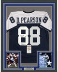 Framed Autographed/Signed Drew Pearson ROH 2011 35x39 Dallas Thanksgiving Day Football Jersey JSA COA