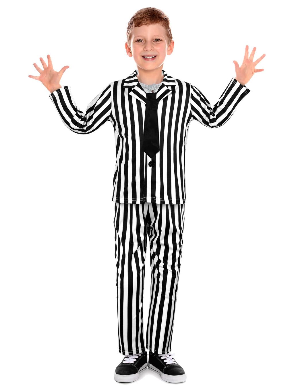 Haysandy Kids Halloween Black White Striped Suit Costume Size Large