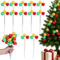 Suncalla Christmas Tree Ball Picks Satin Red Green Gold 7.9'' 12 Pcs