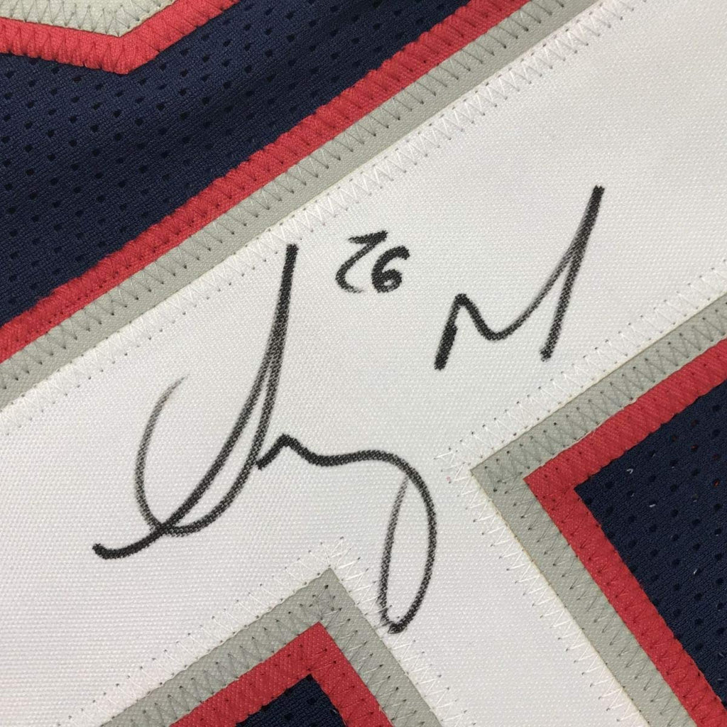 Autographed/Signed Sony Michel New England Blue Football Jersey JSA COA