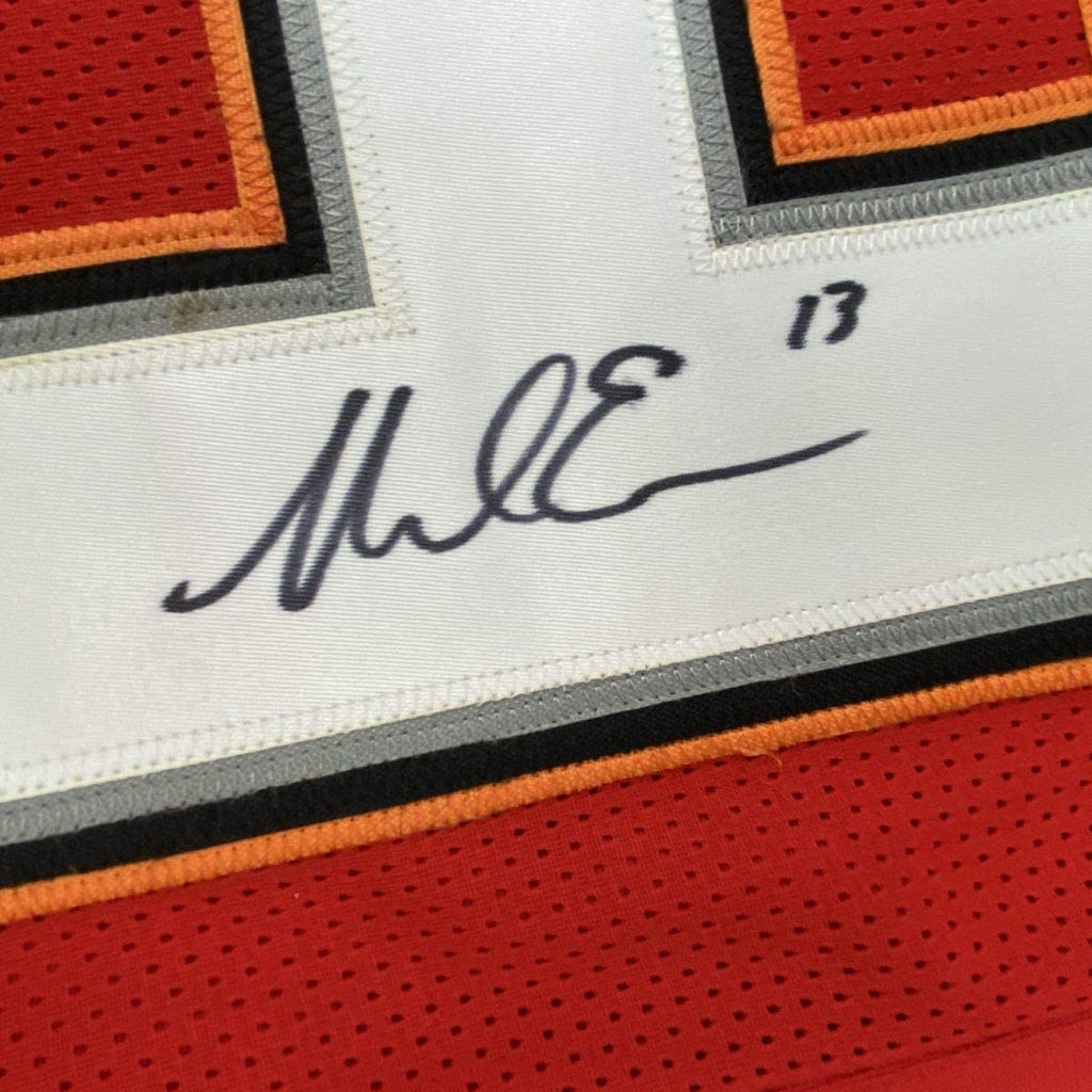 Framed Autographed/Signed Mike Evans 35x39 Tampa Bay Red Football Jersey JSA COA