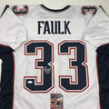 Autographed/Signed Kevin Faulk New England White Football Jersey JSA COA