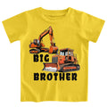 Funnycokid Big Brother Bulldozers Excavator Toddler Shirt Yellow Size 2-3T