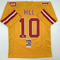Autographed/Signed Tyreek Hill Kansas City Yellow Football Jersey JSA COA