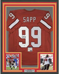 Framed Autographed/Signed Warren Sapp 35x39 Tampa Bay Orange Retro Football Jersey PSA/DNA COA