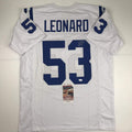 Autographed/Signed Darius Shaquille Leonard Indianapolis White Football Jersey JSA COA