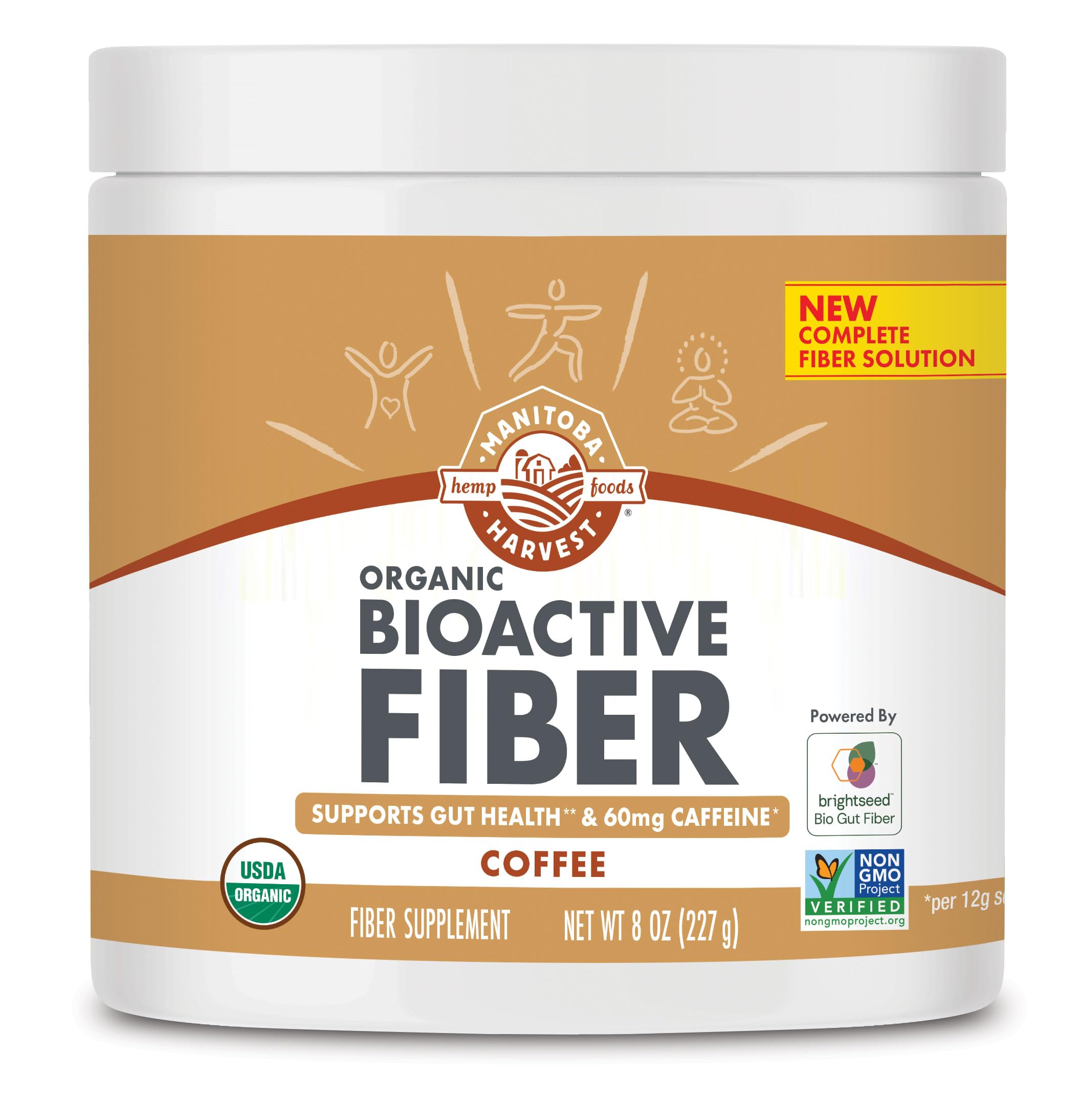 Manitoba Harvest Organic BioActive Fiber Supplement 6g Fiber 8oz Coffee