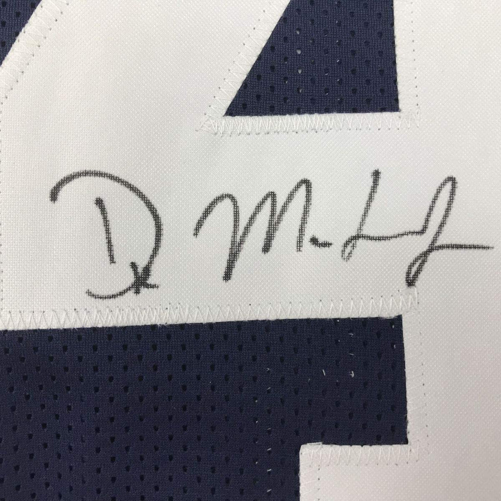 Autographed/Signed DK D.K. Metcalf Ole Miss Blue College Football Jersey JSA COA