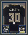 Framed Autographed/Signed Todd Gurley II 35x39 Los Angeles LA Dark Blue Football Jersey PSA/DNA COA