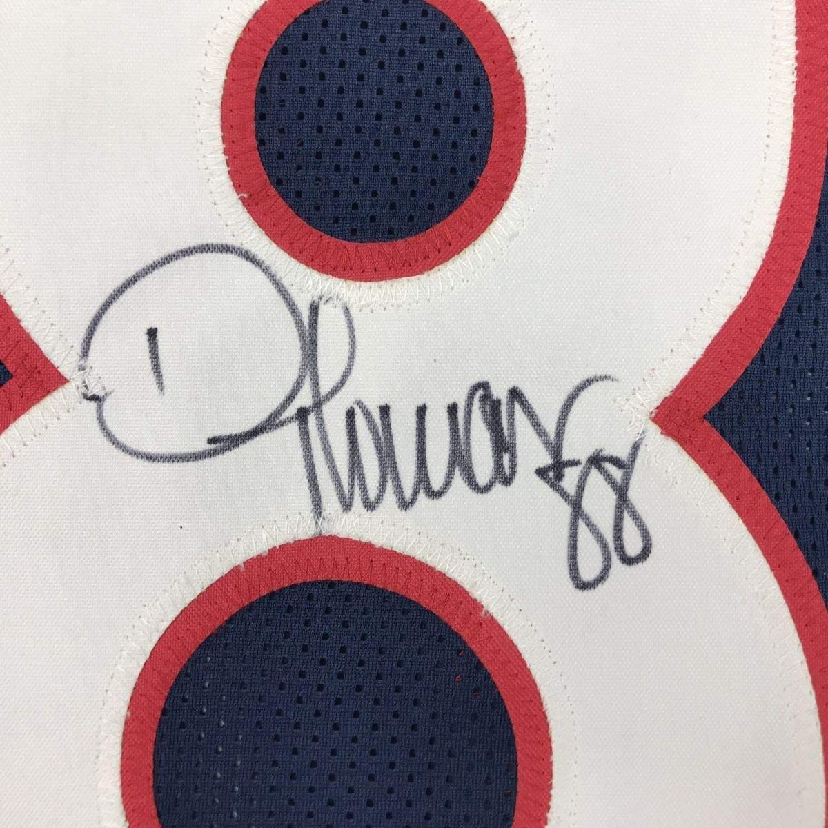 Framed Autographed/Signed Demaryius Thomas 35x39 Houston Blue Football Jersey JSA COA