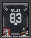 Framed Autographed/Signed Darren Waller 35x39 Las Vegas Oakland Black Football Jersey Beckett BAS COA