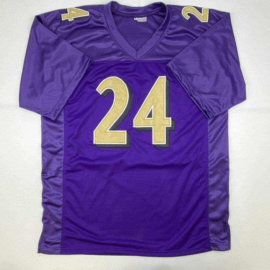 Autographed/Signed Marcus Peters Baltimore Color Rush Football Jersey JSA COA
