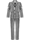 Haysandy Kids Halloween Black White Striped Suit Costume Size Large