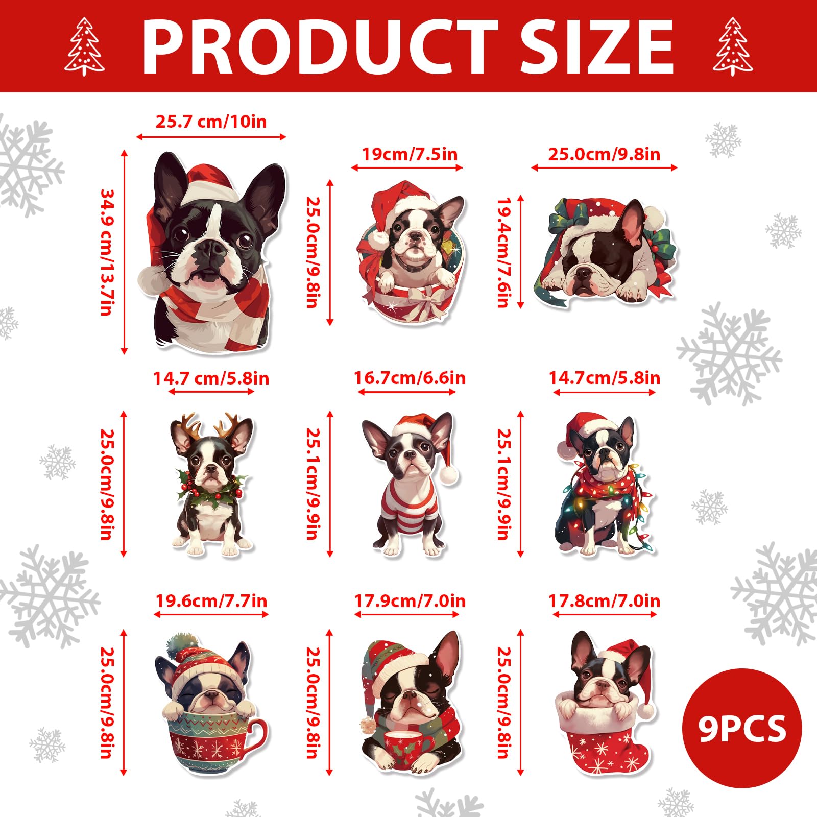 Ciazoxa Christmas Golden Doodle Tree Topper 9Pcs Ornament Xmas Decor
