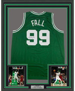 Framed Autographed/Signed Tacko Fall 35x39 Boston Green Basketball Jersey PSA/DNA COA