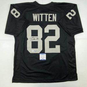 Autographed/Signed Jason Witten Las Vegas Oakland Black Football Jersey Beckett BAS COA