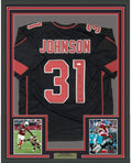 Framed Autographed/Signed David Johnson 35x39 Arizona Color Rush Football Jersey JSA COA Holo Only