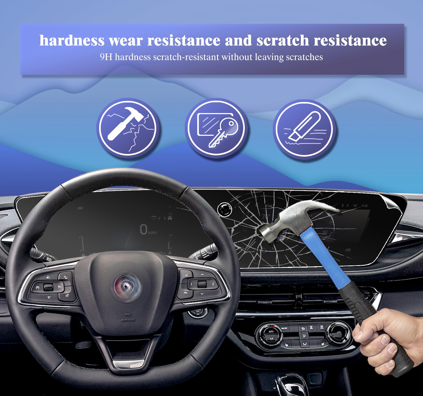 UFGDSHA Envista 2024-2025 Encore GX Avenir Matte Dashboard Screen Protector 2PCS