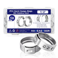 HayEastdor 50PCS 1/2" PEX Cinch Crimp Clamp Rings 304 Stainless Steel