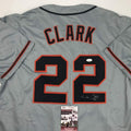 Autographed/Signed Will Clark San Francisco Grey Baseball Jersey JSA COA