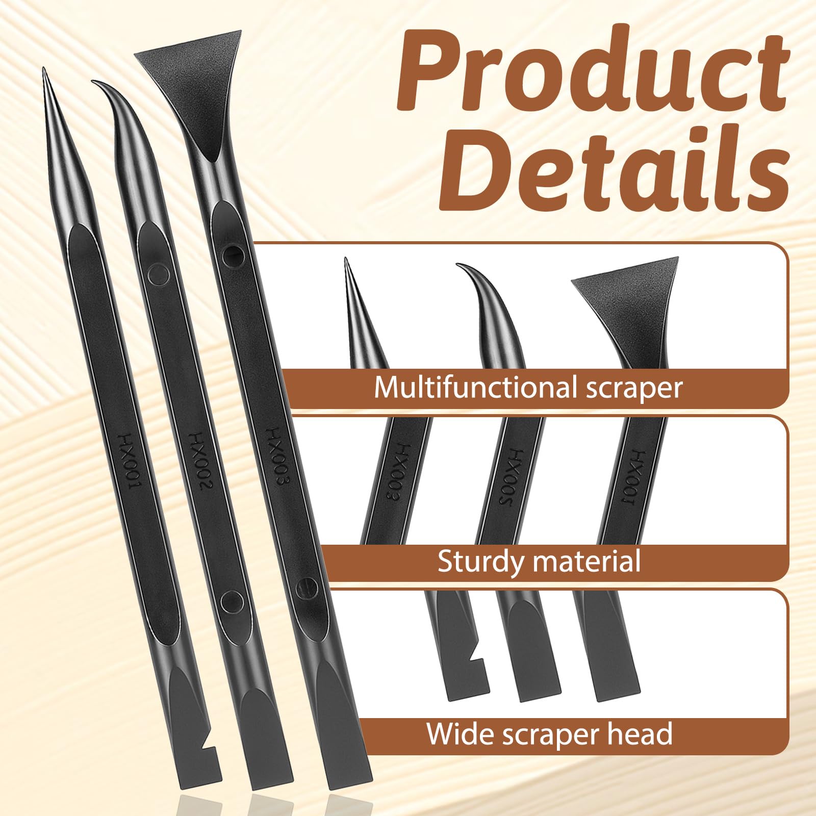 Prasacco 12 Pcs Plastic Scraper Tool Multi-Purpose Pen-Shaped Black