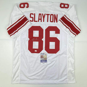 Autographed/Signed Darius Slayton New York White Football Jersey JSA COA