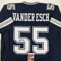 Autographed/Signed Leighton Vander Esch Dallas Dark Blue Football Jersey JSA COA