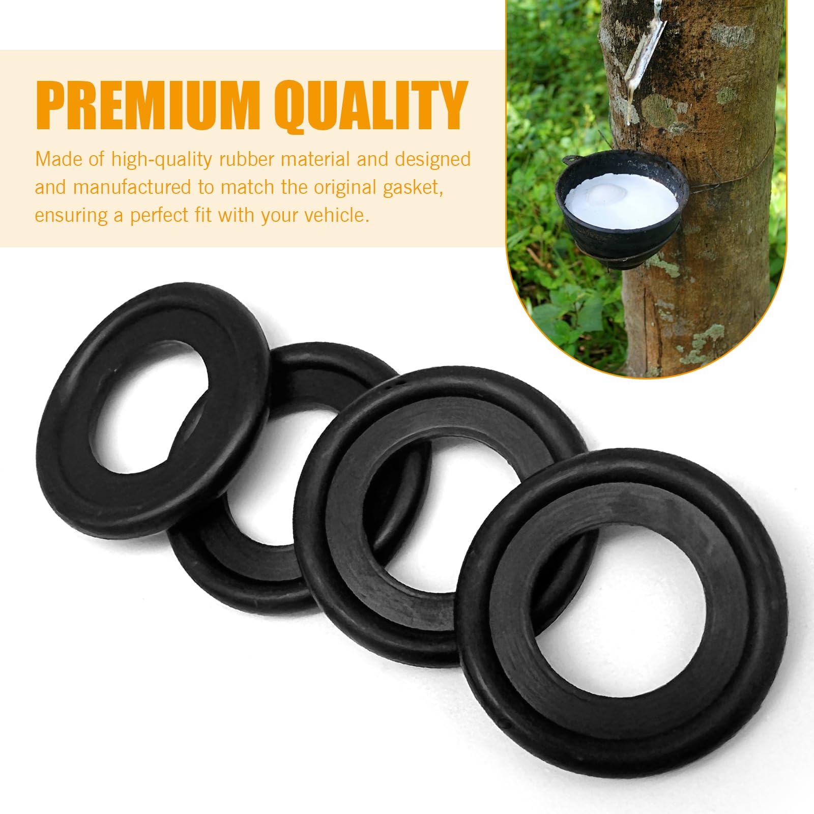 leechio 25 PCS Automotive Oil Drain Plug Gasket M14 Rubber Seal Black